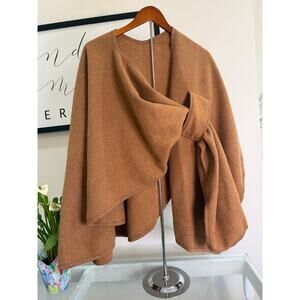 Cozy Camel Pull-Through Wrap Cape | Versatile Minimalist Layers